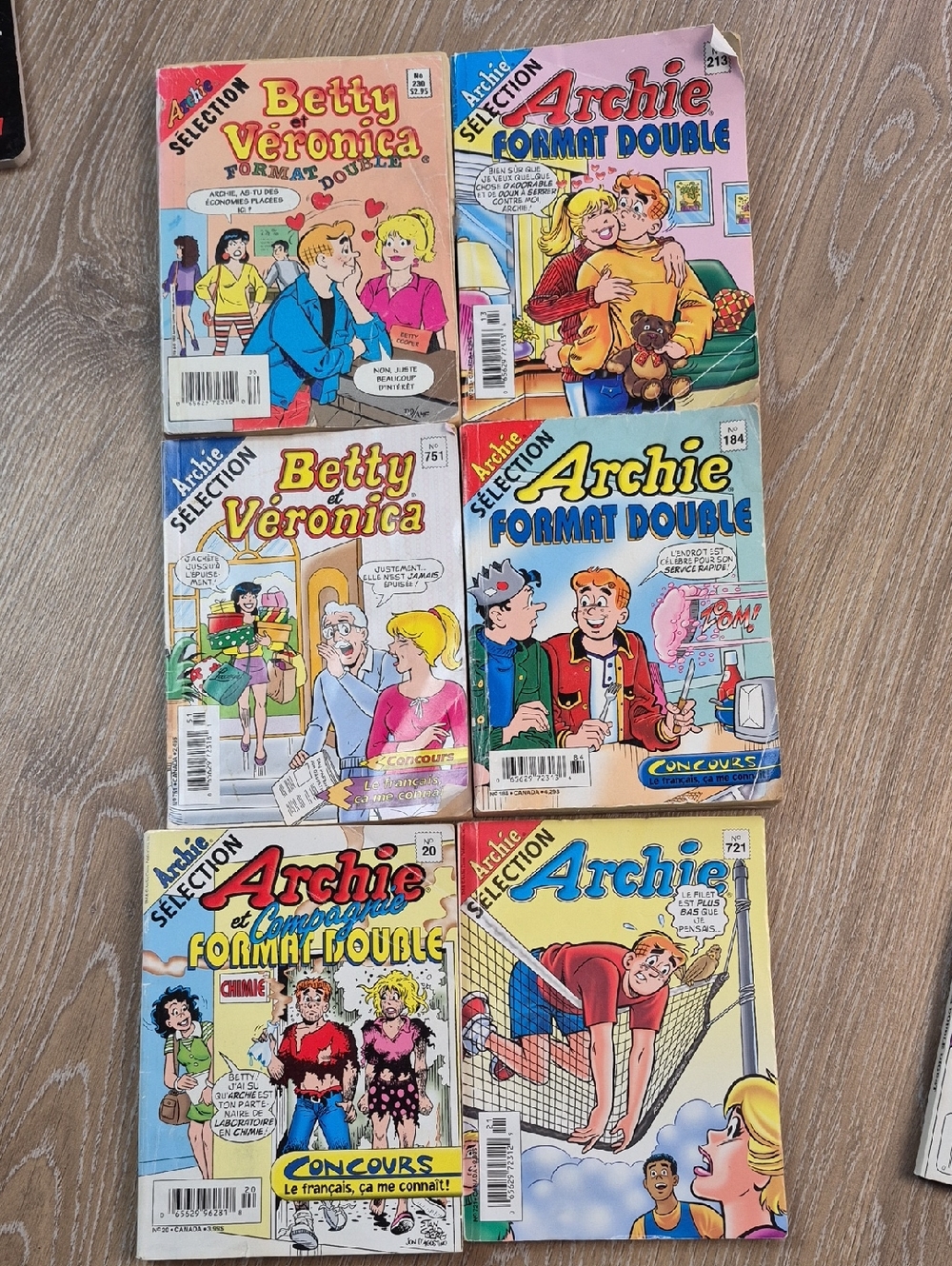 5/$25 French Archie Betty et Veronica Comic Book Lot Of 6 Books